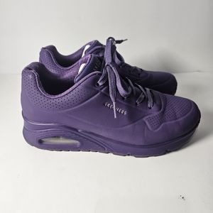 Skechers Uno Night Shades Womens Purple Lace Up Sneakers Size 7.5